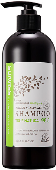 수아비스 아르간 두피케어 샴푸 트루네츄럴 98.8 500ml, 2개