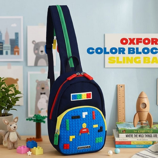 옥스포드 컬러 블럭 슬링백 저학년 소풍 가방 보조가방 조카 선물