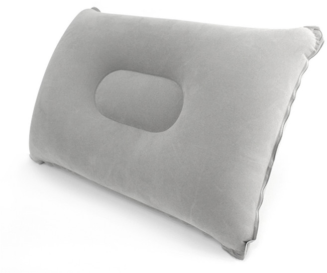 야외 레저 캠핑 공기 에어 벨벳 베개 휴식 취침 숙명, 그레이, 1개