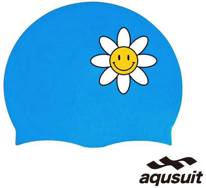 국내생산 아퀴스트 실리콘 데이지 수영모자 실내수영장 생존수영용품, 스카이, 1개