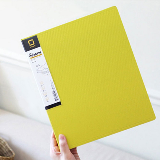 창신리빙 유니크 A4 클리어화일 파일 40매, 옐로우, 1개