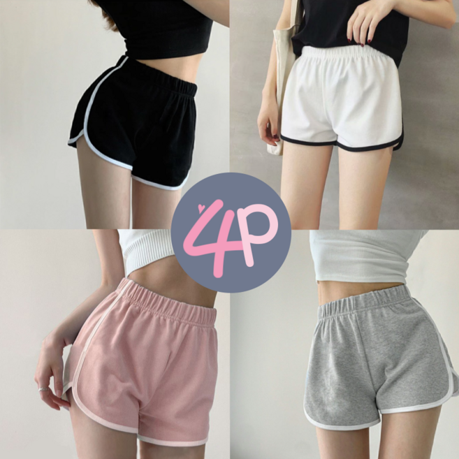 이루이 애슬레저 스타일 4개입 여성 슬림핏 스포츠 돌핀팬츠