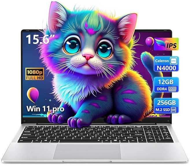 Omnica 15.6인치 노트북 게이밍 노트북 N4000 프로세서 12GB LPDDR4 256GB SSD가 있는 컴퓨터 작업 및 공부를 위한 실버 전통 180° 각도 오, Omnica 15.6인치 노트북, 게이밍 노트북 N40