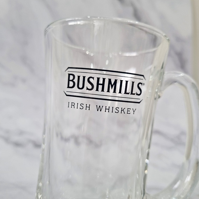 부쉬밀 하이볼잔 글라스 유리 아이스커피잔 아이리쉬 위스키 제임슨 손잡이 BUSHMILLS, 1개