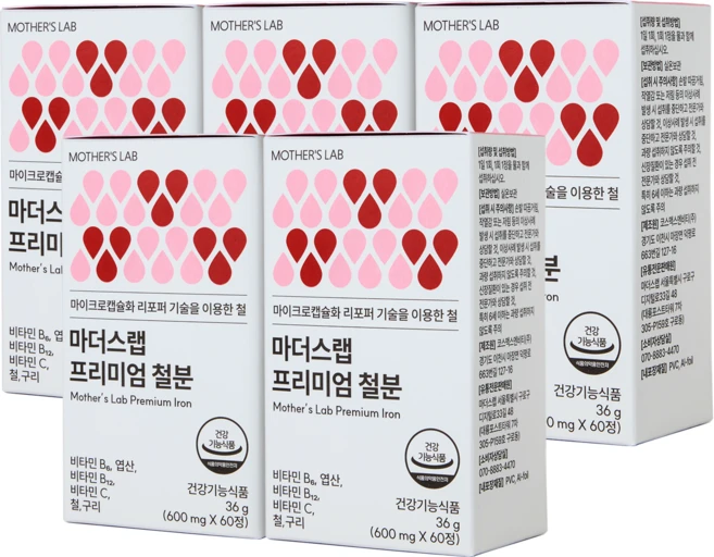 마더스랩 프리미엄 리포퍼 여성 철분제, 10박스, 60정 - 쿠팡
