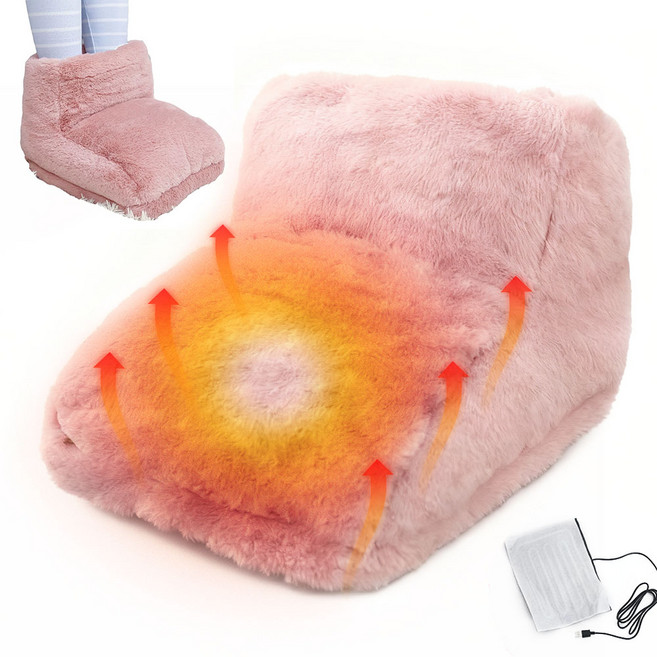 Garrl USB 발 온열기 전기 발온열기 다용도 전기 온열 발난로 분리 세탁 가능 하이탑 디자인, 핑크