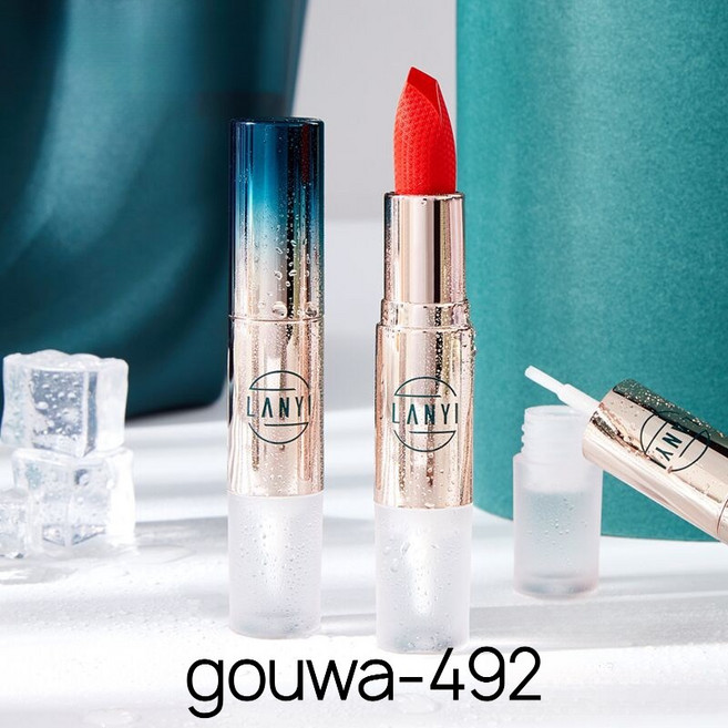gouwa-492 워터프루프 벨벳 립스틱 묻어남 없는 롱래스팅 매트 립스틱, 1개, 06 클래식 레드