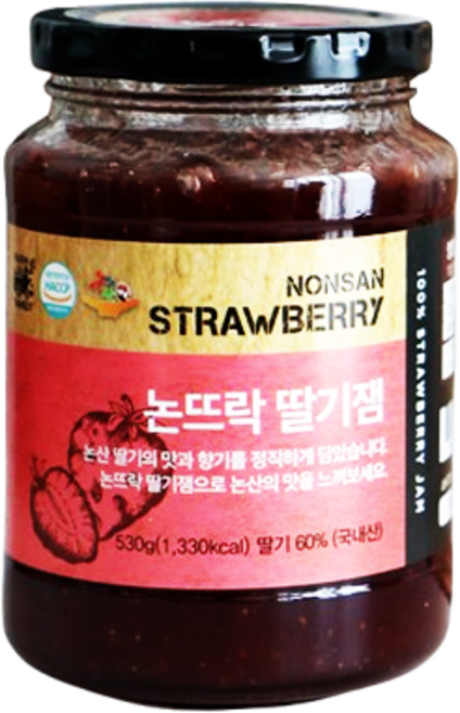 논산 딸기 논뜨락 딸기잼 530g 2통, 2개