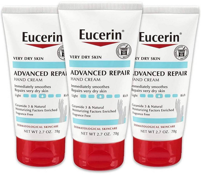 Eucerin Advanced Repair Hand Cream 유세린 어드벤스드 리페어 핸드 크림 2.7oz 3개, 78g