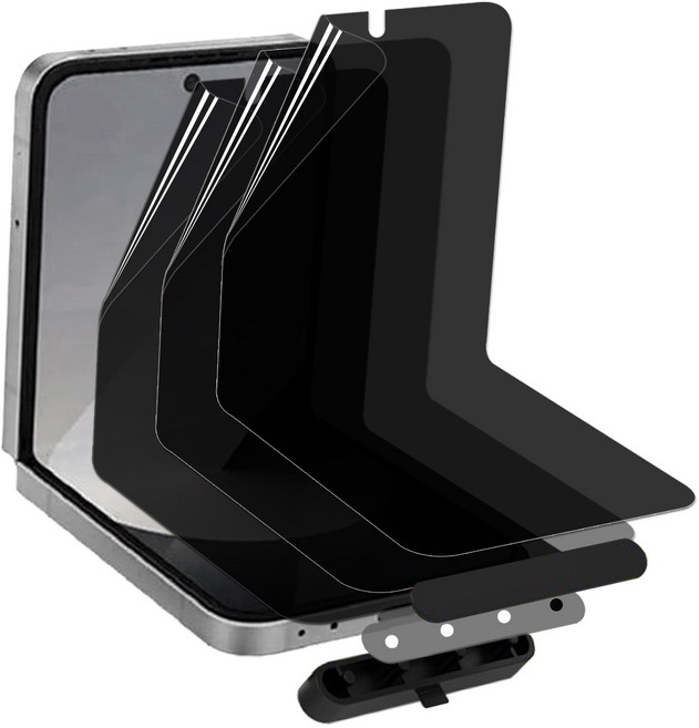 키큰기린 프라이버시 사생활보호 폴더블 내부액정 보호 필름 + 부착가이드툴, 3개