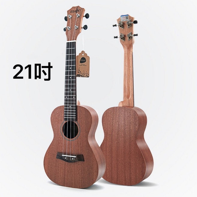 Music 原木桃花心木沙比利烏克麗麗, 1個, 21吋(可)