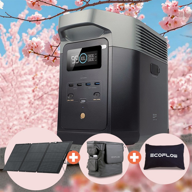 에코플로우 델타2 리튬인산철 파워뱅크 220V 12V 1024Wh, 1개, 검정회색