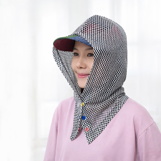 햇빛차단 두건 냉감 가리개 골프 썬가드 후드 남여공용, 1개, 블랙