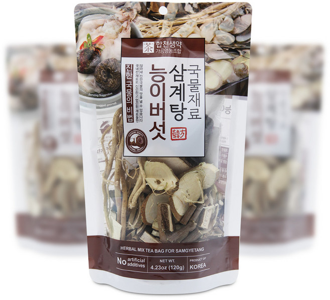 산그리메 능이버섯 한방 삼계탕재료 3+1행사 총 4팩 삼계탕 국물재료 한방재료 능이삼계탕 삼계탕 백숙 닭백숙, 4개, 120g