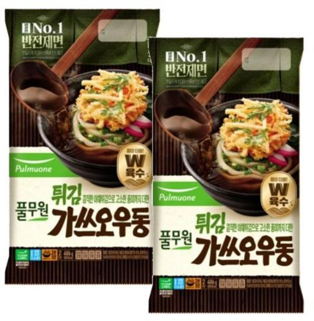 [풀무원] 튀김가쓰오우동 2인분, 2개, 486g