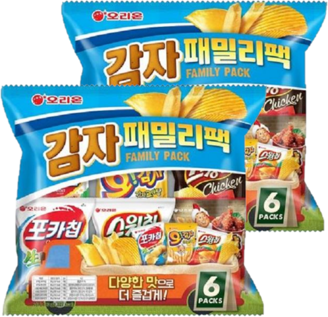 오리온 감자 패밀리팩, 6종세트, 2개