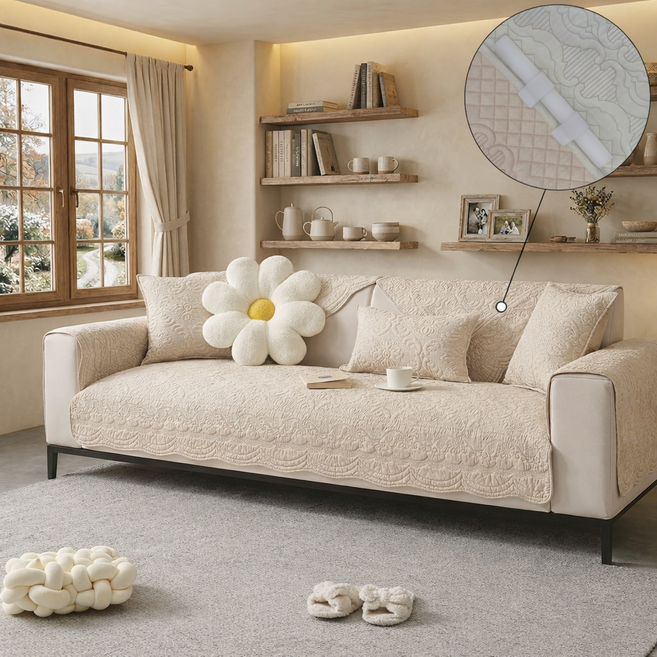 홈메이드 안밀리는 순면 쇼파패드 사계절 쇼파커버 돌 소파매트 12번