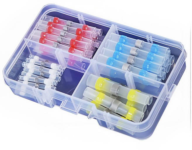 자동납땜 방수 열수축튜브 4종 솔더슬리브 절연 납땜튜브 커넥터, 자동납땜 50PCS, 1세트