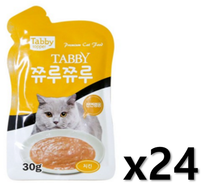 테비 전연령 고양이 영양 간식 파우치, 치킨, 30g, 24개