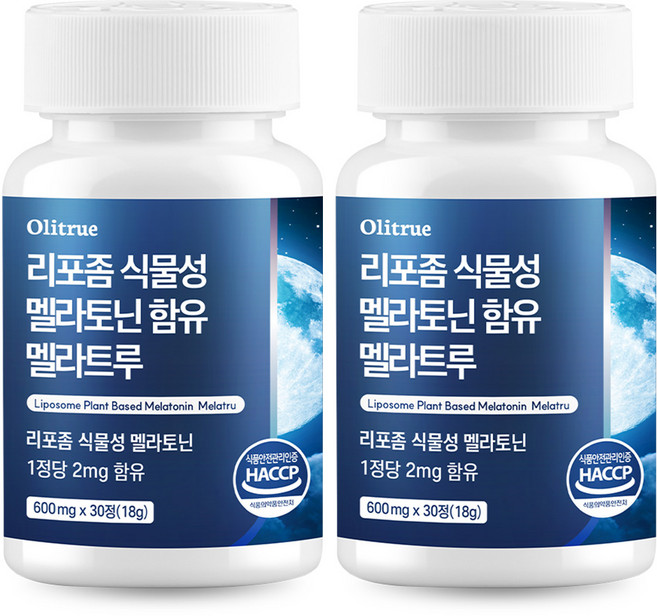 올리트루 리포좀 식물성 멜라토닌 함유 멜라트루, 2개, 30정