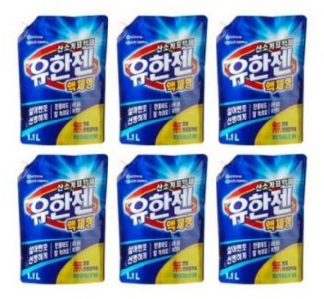 유한젠 산소표백제 액체형 리필 1.1L X 6개