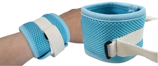 손목발목억제대 억제대 고급형 손목억제대 치매장갑 손싸개 가려움 자해방지 아토피 긁힘 간지러움 요양병원 노인 환자, 1개