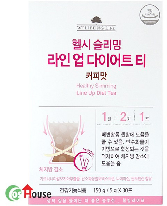 코리아나 헬시 슬리밍 라인 업 다이어트 티 커피맛(5gX30포), 150g, 1개