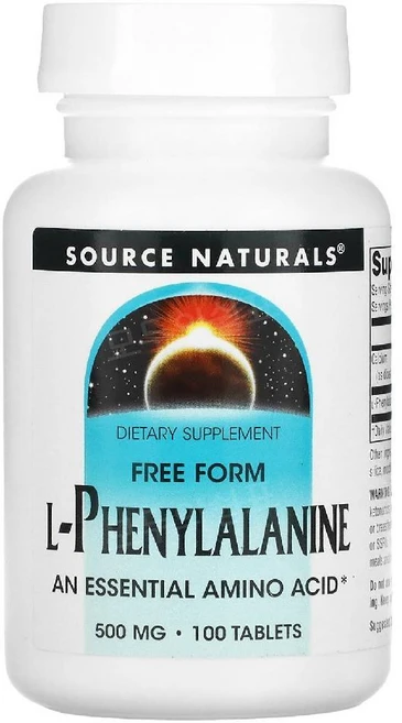 소스내추럴스 L 엘 페닐알라닌 필수아미노산 500mg 100정, 30개, Source Naturals - 쿠팡