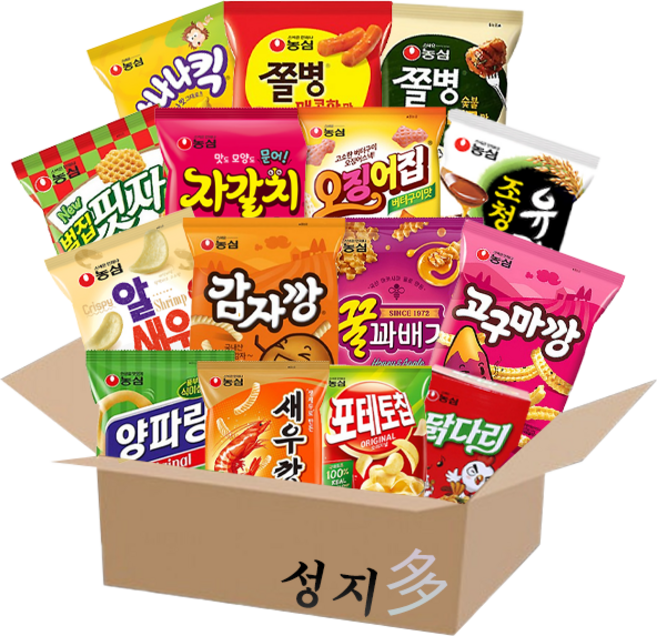 [성지다] 농심 과자 스낵 15종(양파링+새우깡+포테토오리+닭다리후라이드+알새우칩+감자깡+꿀꽈배기+고구깡+벌집핏자+자갈치+오징어집+조청유과+바나나킥+쫄병매콤+쫄병바베큐) 무배, 1개