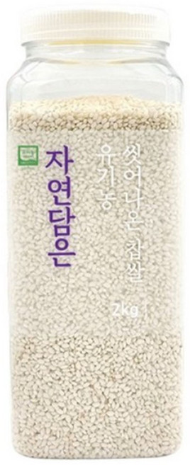자연담은 유기농 씻어나온 찹쌀 PET, 2kg, 4개