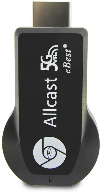 eBest【十代Allcast-5G】四核心雙頻5G高速無線影音電視棒, 1套, 黑