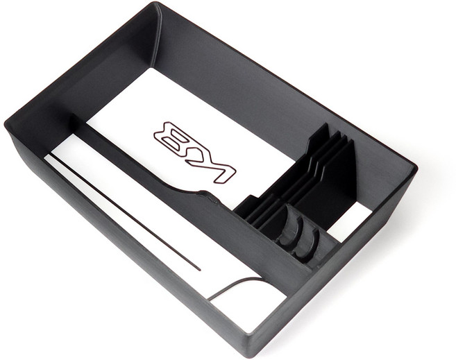 핏콘 더뉴K8 페이스리프트 수납함 콘솔트레이 튜낭 차량용품, 2 양문형, 2 화이트_블랙