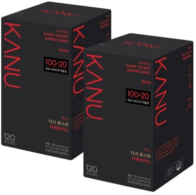 카누 미니 다크 로스트, 900mg, 120개입, 2개