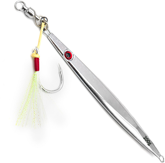 마리수 방어 대구 메탈 지그 삼치 빅게임 지깅 크롬 메탈지그 채비, 1개, 200g