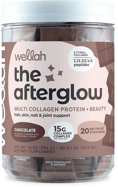 히알루론산 콜라겐 피부 애프터글로우 멀티 단백질 + 뷰티(초콜릿) 스틱팩 20개 1회 제공량당 15G 복합체, 히알루론산 콜라겐 피부 애프터글로우 멀티 단백질 + 뷰, 1개 - 쿠팡