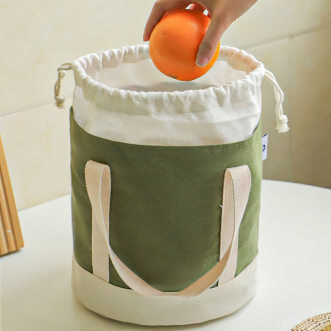 AREEZEN 보온보냉 도시락가방 직장인 넉넉한 런치백 피크닉 캔버스 방수 예쁜 보냉백, 그린, 1개