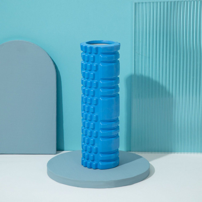 BODY MORE FUN 泡沫滾筒按摩器 200KG高強承重, 34cm - 空心經典款藍色, 1個