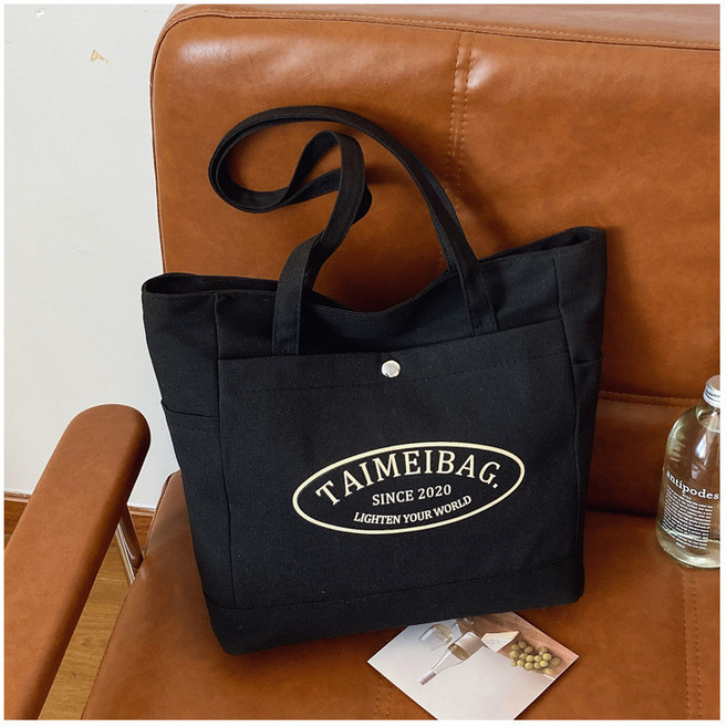 IF YOU 데일리 캔버스 에코백 여성 숄더백 대학생 캔버스 토트백 수납력 좋은 천가방