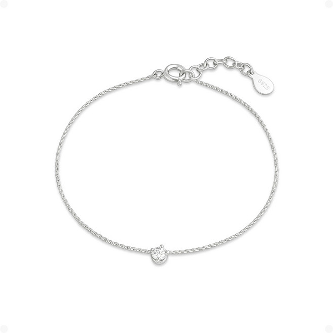 ARIN 실버925 큐빅 미니멀 포인트 팔찌 ABQ002