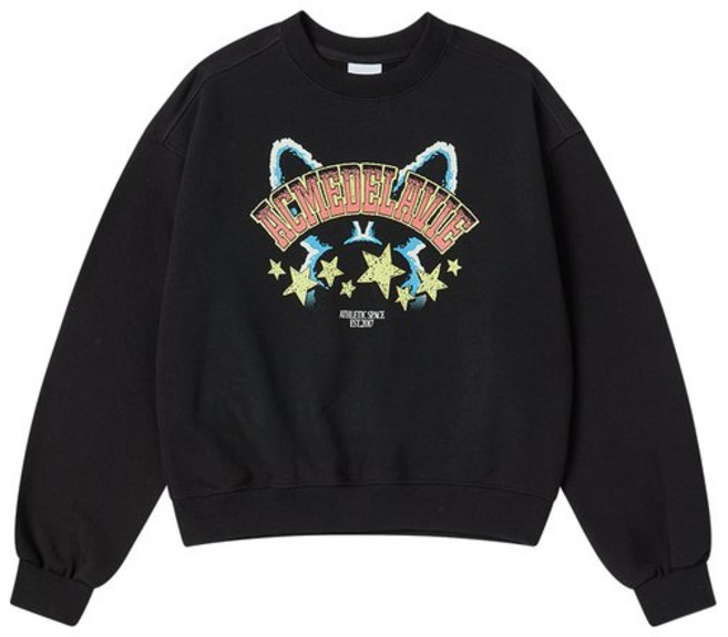 백화점정품 커버낫 맨투맨 티셔츠 커플티 아크메드라비 아트웍-맨투맨-스타레빗크롭STAR RABBIT CROP SWEATSHIRT 남녀공용맨투맨 트래이닝복 커플맨투맨 커버낫스웨셔츠