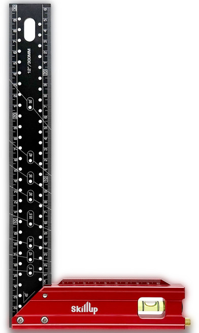 네이쳐툴 스틸 알루미늄 제도용자 300mm 직각자 멀티 스크라이빙 수평기능, 1개