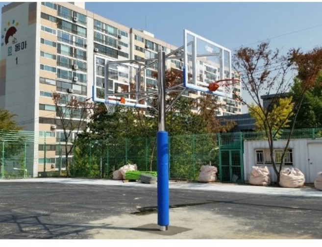 월드스포츠산업 고정식농구대 2면스텐 WDB-1051