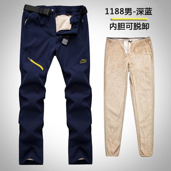 情侶款 褲子 保暖褲 加絨加厚 衝鋒褲 滑雪褲 防風褲 防水褲 登山長褲 防寒褲 冬天褲子