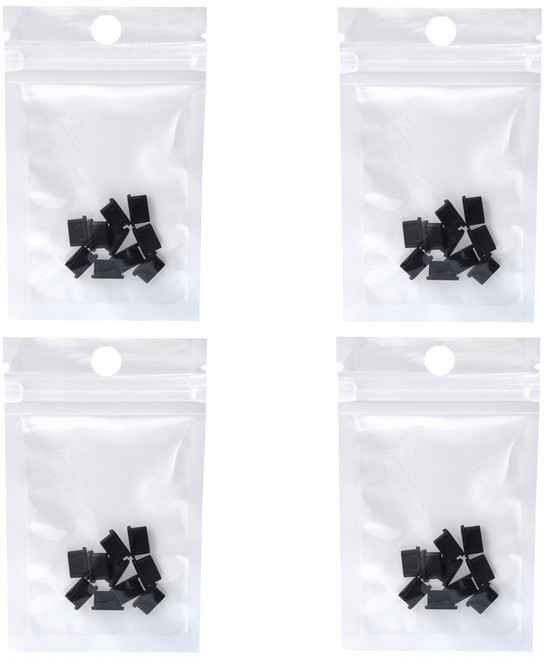 티놀지 C타입 충전 단자 포트 먼지마개 실리콘, 블랙, 40개