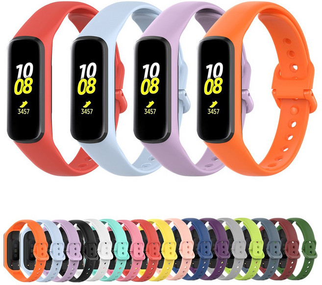 데이커버 갤럭시핏2 실리콘 스트랩 밴드 시계줄 SM-R220, 블랙