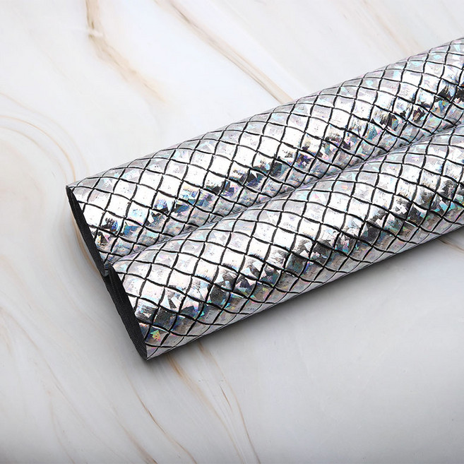 짱패브릭 뱀피레쟈 가방원단#, C.실버, 1개