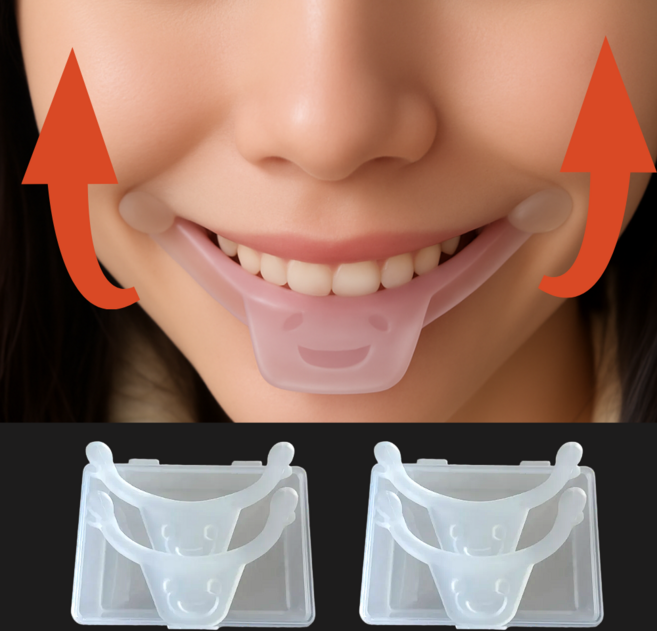 미소온 입꼬리 올리기 미소 연습도구, 4개, 클리어화이트