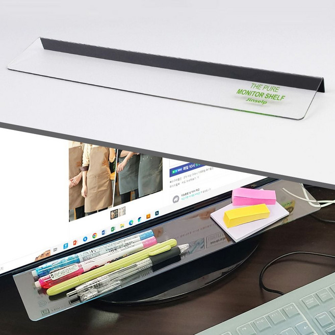 부착식 모니터선반 메모보드 모니터 투명 메모홀더jsy7+9hau