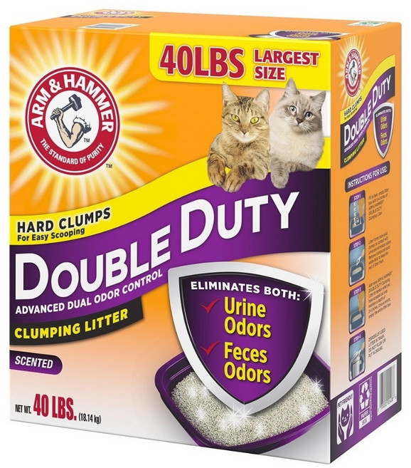 ARM & HAMMER 鐵鎚貓砂40磅 加強除臭貓砂 18.14公斤, 18.14kg, 1個, 原味