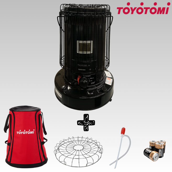 토요토미 옴니230 대류형 등유 난로 세트 정식수입, 블랙(분체도장)
